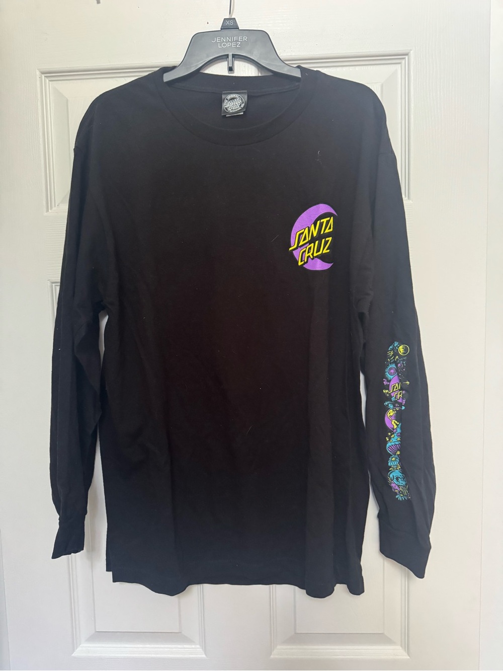 Santa Cruz Black Long Sleeve Tee with Neon Graphic
